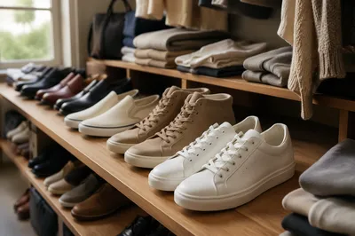 Organized Neutral Sneaker and Footwear Collection