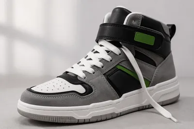 Minimalist Gray High-Top Sneaker Product Shot