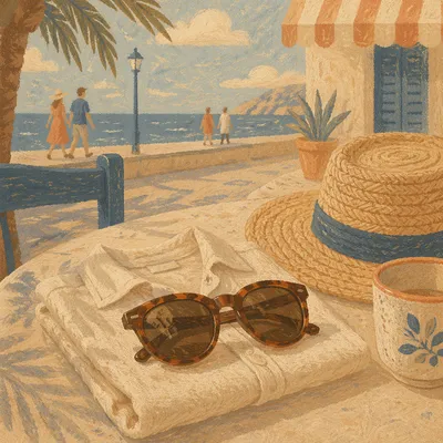 Tortoiseshell Sunglasses on Summer Café Table