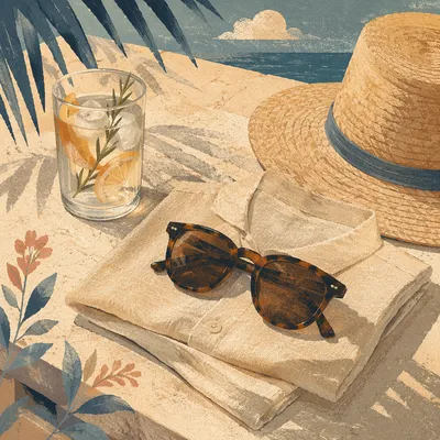 Coastal Summer Sunglasses Fashion Still Life