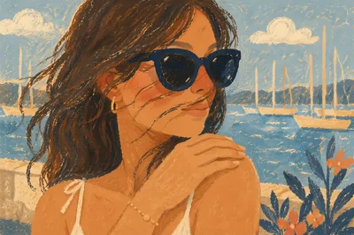Oversized Cat Eye Sunglasses Summer Portrait