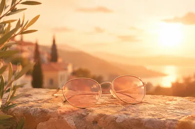 Rose Gold Sunglasses at Golden Hour
