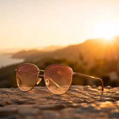 Rose Gold Sunglasses at Golden Hour