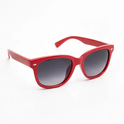 Coral Red Summer Sunglasses on White