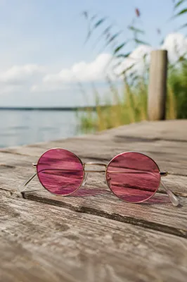Rose Pink Sunglasses on Summer Dock