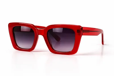 Glossy Red Retro Sunglasses on White