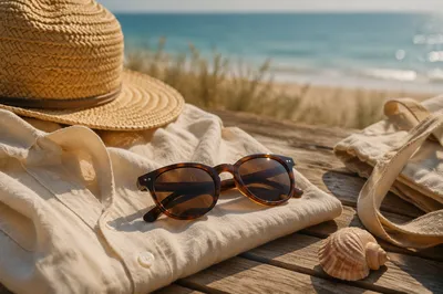 Tortoiseshell Sunglasses on Summer Linen