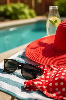 Poolside Sunglasses and Summer Fashion Still Life