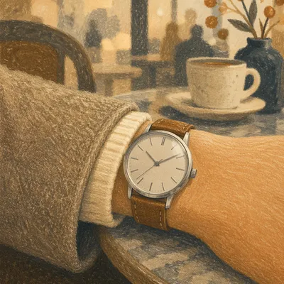 Elegant Wristwatch Close-Up in Soft Window Light