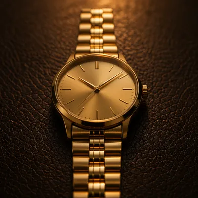 Elegant Gold Wristwatch Macro Detail