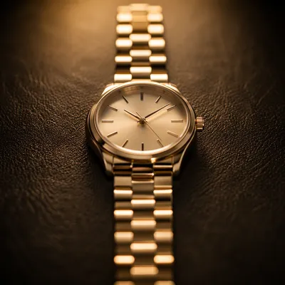 Elegant Gold Wristwatch Macro Detail