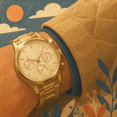 Luxury Gold Wristwatch Macro Fashion Closeup
