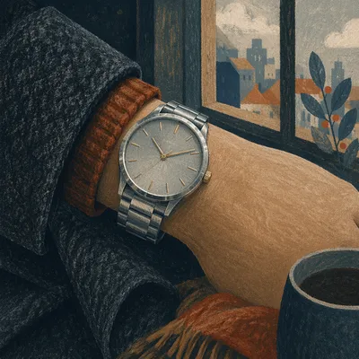 Luxury Wristwatch Close-Up in Moody Light
