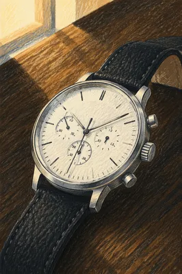 Luxury Wristwatch Close Up on Dark Wood