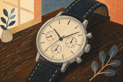 Elegant Luxury Wristwatch on Dark Wood