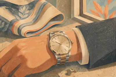 Luxury Wristwatch Close Up on Wrist