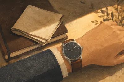 Elegant Wristwatch in Warm Afternoon Light