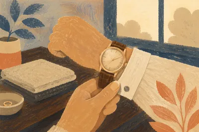 Luxury Wristwatch with Cream Shirt Cuff