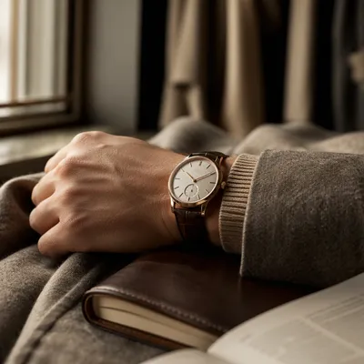 Elegant Luxury Wristwatch in Morning Light