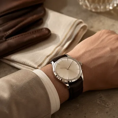 Luxury Wristwatch Close-Up on Stone Tabletop
