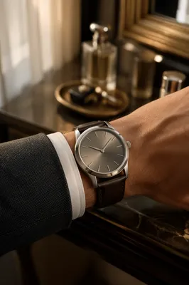 Luxury Wristwatch Close-Up on Tailored Cuff