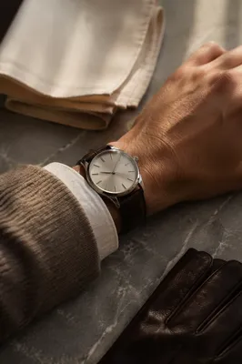 Luxury Wristwatch Close Up on Stone Table