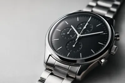 Luxury Wristwatch Macro on Gray Surface