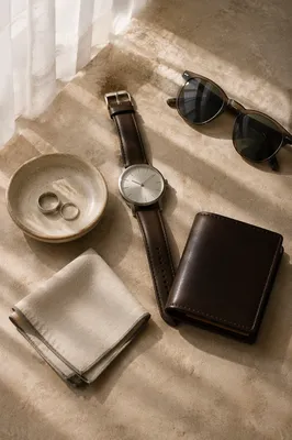 Elegant Accessories Flat Lay in Morning Light