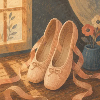 Elegant Pastel Ballet Flats in Warm Light