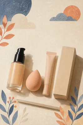 Minimal Beauty Flat Lay with Foundation