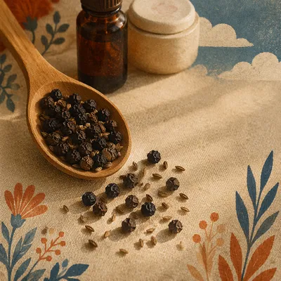 Botanical Skincare Ingredients on Rustic Linen