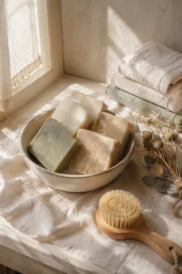Natural Handmade Soap Bowl Still Life