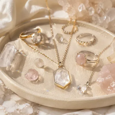 Elegant Crystal Gemstone Jewelry Close-Up