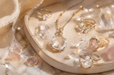 Elegant Crystal Gemstone Jewelry Close Up