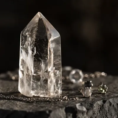 Elegant Crystal Gemstone Jewelry Macro Display