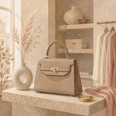 Luxury Handbag on Elegant Boutique Shelf