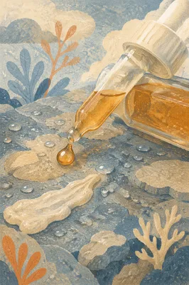 Amber Eye Serum Dropper on Stone