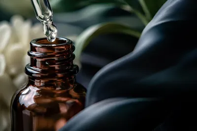 Amber Eye Serum Dropper Macro Closeup