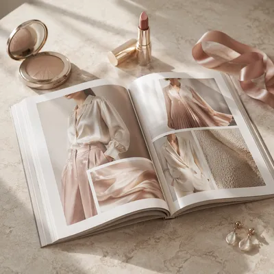 Open Fashion Magazine on Vanity Table