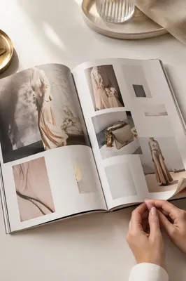 Elegant Open Fashion Magazine Editorial Flat Lay