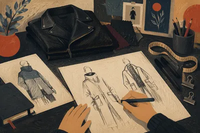 Fashion Design Studio Sketching Outerwear Concepts