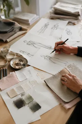 Fashion Sketches on Paper Design Studio