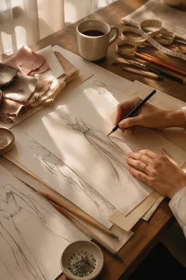 Fashion Sketches on Paper Design Studio