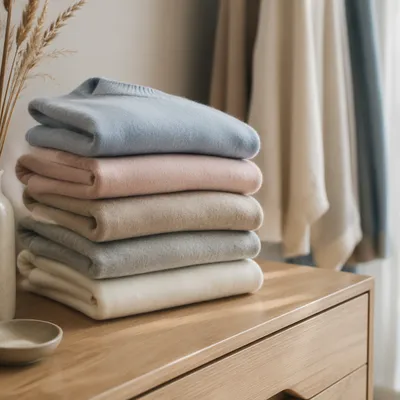 Folded Cashmere Sweaters in Soft Pastels