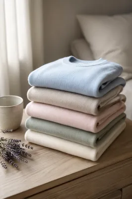Folded Cashmere Sweaters in Soft Pastels