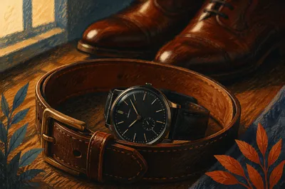 Leather Belt and Watch Editorial Still Life