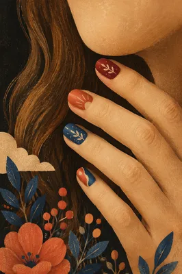 Colorful Nail Art Macro Beauty Portrait