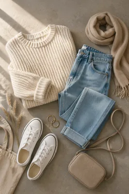 Cozy Weekend Outfit Flat Lay Styling