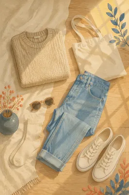 Cozy Weekend Outfit Flat Lay