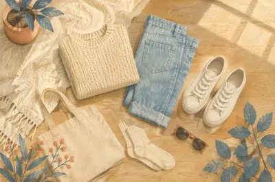 Cozy Weekend Outfit Flat Lay Styling